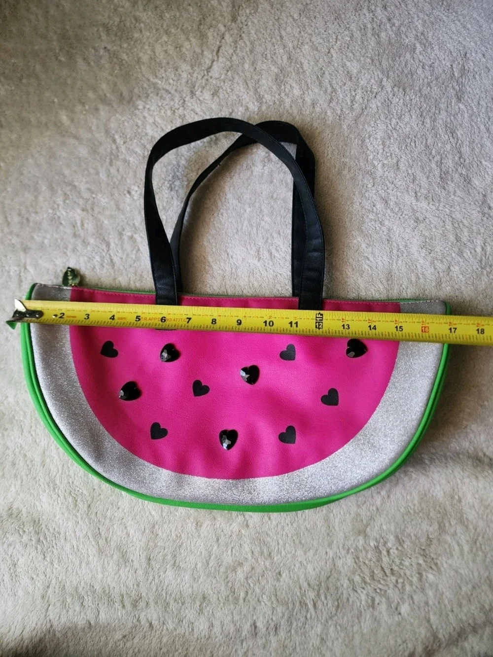 Betsey Johnson Watermelon Shaped Insulated Zip Cooler Tote Handbag